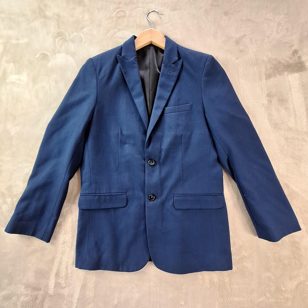 Calvin Klein Blazer Mens 16 Blue Regular Wool Blend Lined Two Button Suit Jacket
